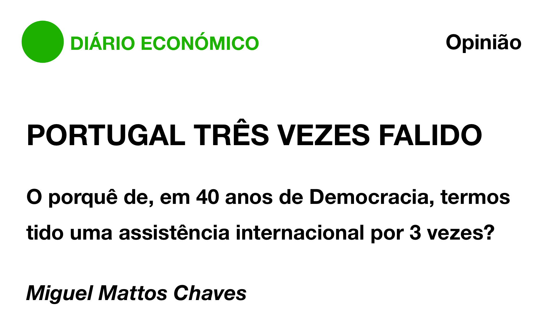 PORTUGAL TRÊS VEZES FALIDO